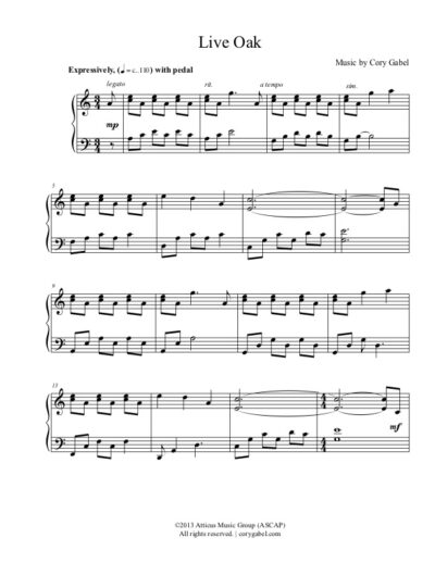 Live Oak (Sheet Music)