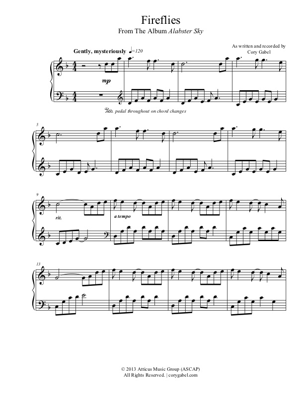 Fireflies (Sheet Music)