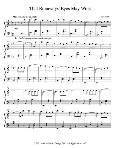 That Runaways’ Eyes May Wink (Sheet Music)